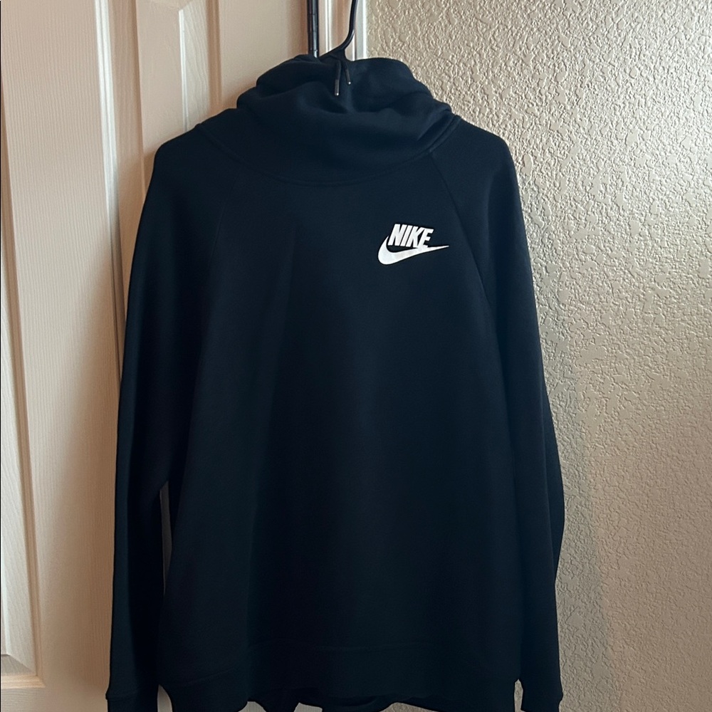 Nike Black Hoodie Pullover with White Logo